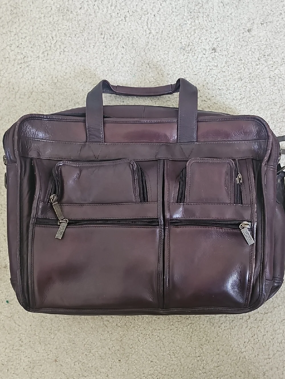 Men's Leather Briefcase Bag in Dark Brown - Classic Professional Carry